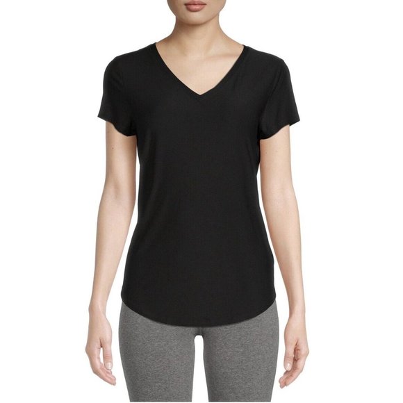 NWT Juniors' Large V-Neck T-Shirt with Short Sleeves - Picture 1 of 3